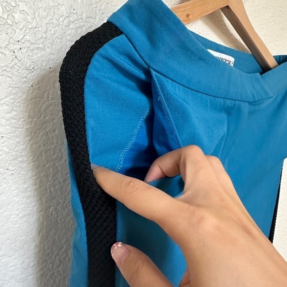 Elizabeth & James Wool Stretch Johnny Trouser Blue Black Braided Seam Slim Pants - Picture 3 of 10